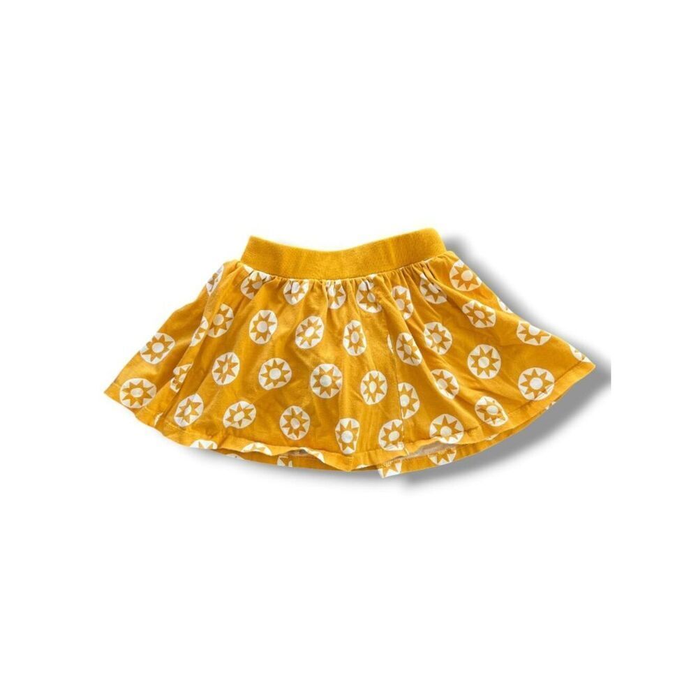 Tea Collection Gold Mustard Yellow White Sun Print Skort Size 2
